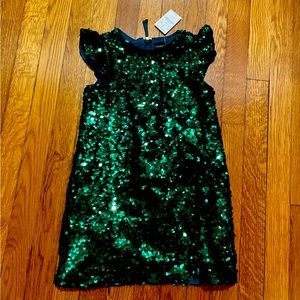 Crew cuts brand new with tags green glitter sequin dress size 5 girls